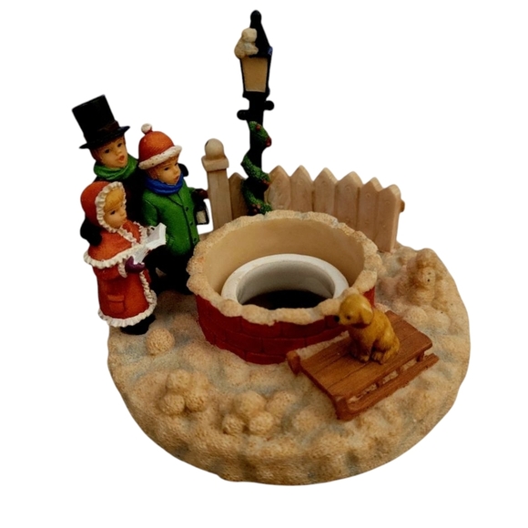 Candle Capper Festive Winter Candle Topper with Christmas Carolers Our America - Picture 2 of 5